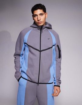 Nike Nike Tech Pro track jacket in gray and blue