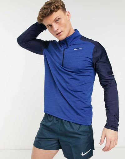 Nike Running Nike Running Element 1/4 zip top in navy