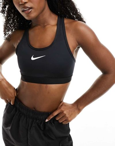 Nike Training Nike Training Dri-FIT Swoosh high support sports bra in black