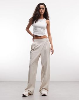 Nike Training Nike Training Dri-Fit wide leg pants in beige-Neutral