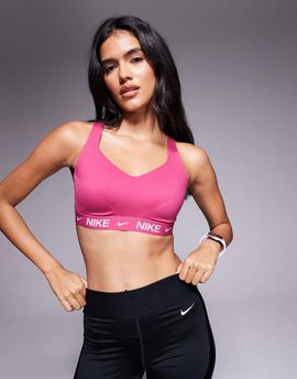 Nike Training Nike Training Indy high support sports bra in dark pink