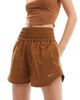 Nike Training Nike Training One high rise 3 inch shorts in tan-Neutral - 1