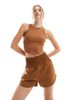 Nike Training Nike Training One high rise 3 inch shorts in tan-Neutral - 2