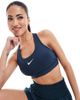Nike Training Nike Training Swoosh medium support sports bra in navy - 4