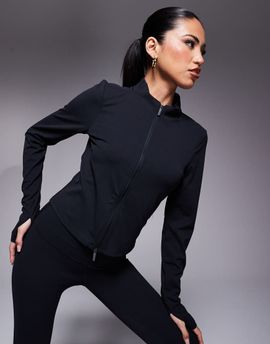 Nike Training Nike Training Zenvy Yoga full zip longsleeve top in black