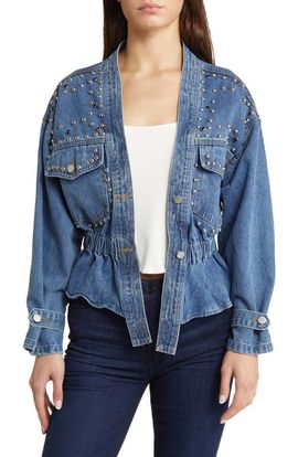 NIKKI LUND NIKKI LUND Alina Stud Peplum Denim Jacket