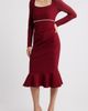 NIKKI LUND NIKKI LUND Faux Pearl Ruched Flare Hem Dress - 1