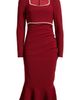NIKKI LUND NIKKI LUND Faux Pearl Ruched Flare Hem Dress - 5
