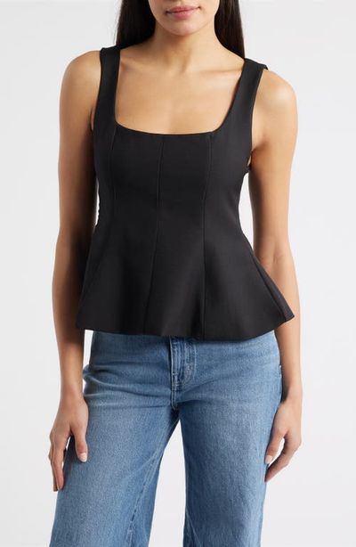 NIKKI LUND NIKKI LUND Maron Square Neck Sleeveless Peplum Top