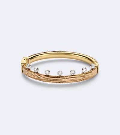 Nikos Koulis Nikos Koulis Feelings 18kt gold and enamel bangle with diamonds