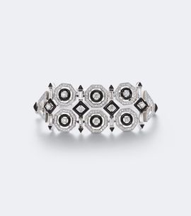 Nikos Koulis Nikos Koulis Oui 18kt white gold and enamel bracelet with diamonds