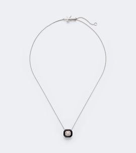 Nikos Koulis Nikos Koulis Oui 18kt white gold and enamel pendant necklace with diamonds
