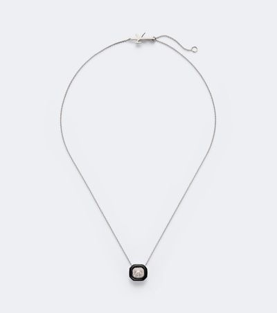 Nikos Koulis Nikos Koulis Oui 18kt white gold and enamel pendant necklace with diamonds
