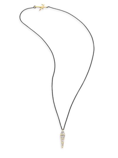 Nikos Koulis Women's Tapered Diamond & 18K Black Gold Pendant Necklace