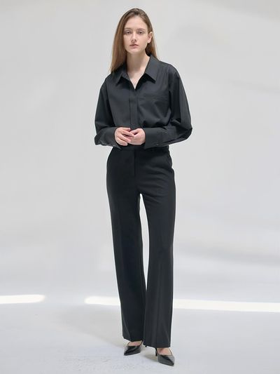 NILBY P 24FN semi wide pants [2colors]