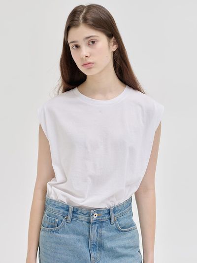 NILBY P 25N Crew Neck Sleeveless Tank [WH]