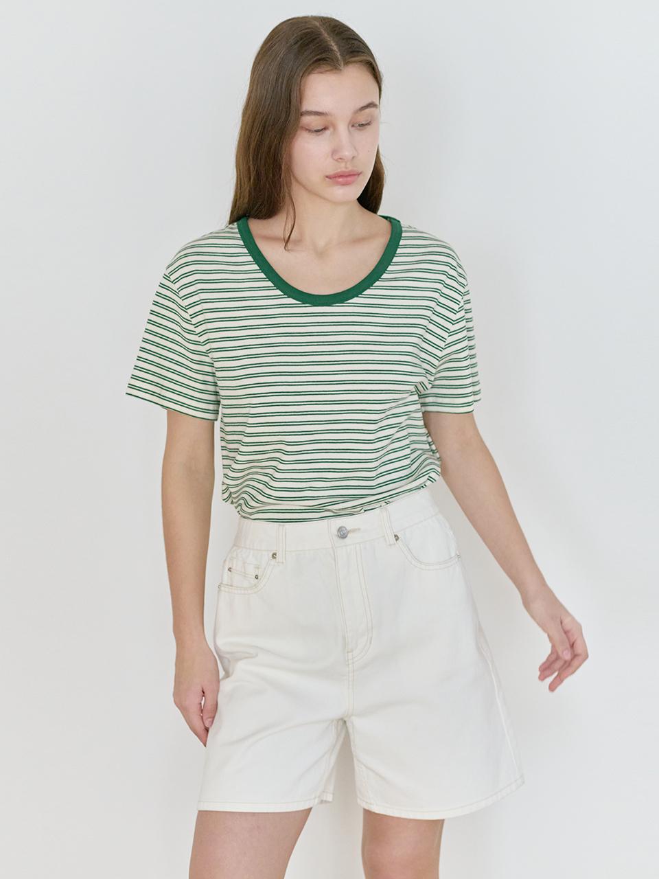 NILBY P 25N U-neck Point T-shirts [2colors]