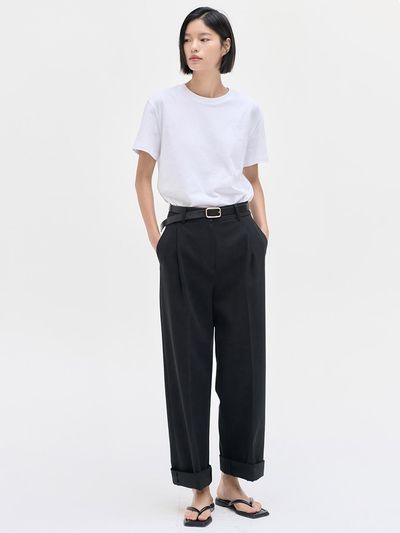 NILBY P 25SN Cotton Baggy Pants [BK]