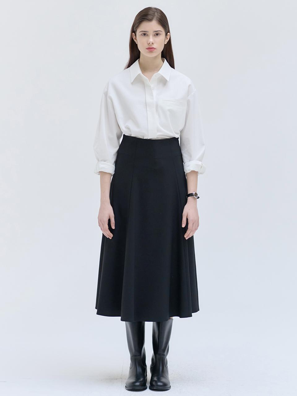 NILBY P 25SN High Waist Full Skirt [BK]