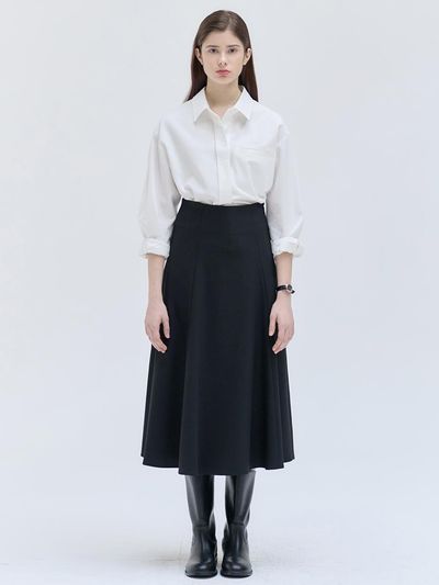 NILBY P 25SN High Waist Full Skirt [BK]