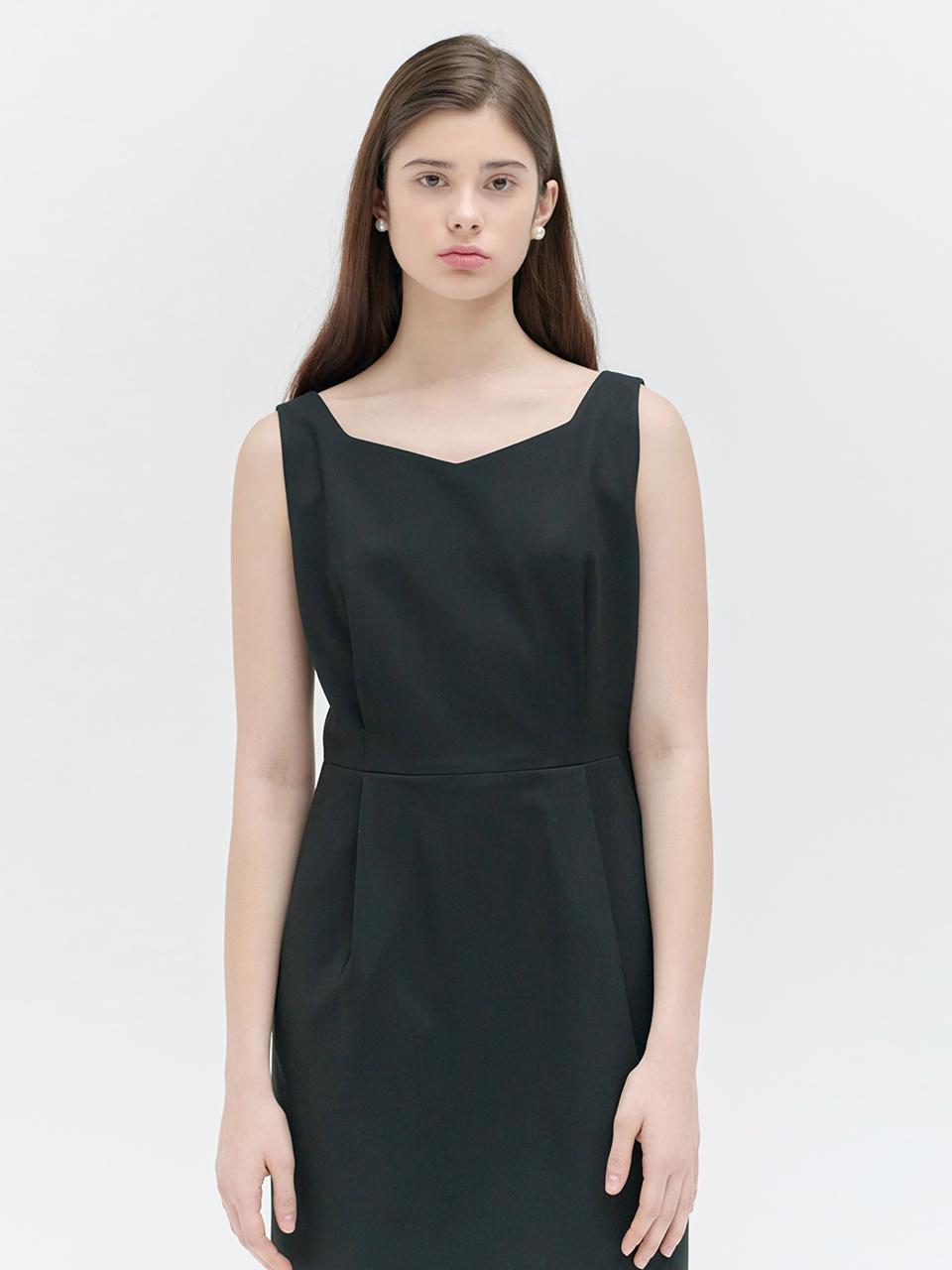 NILBY P 25SN Sleeveless Volume Dress [BK]