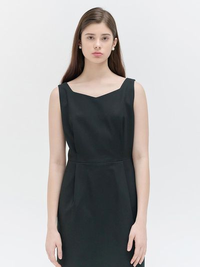 NILBY P 25SN Sleeveless Volume Dress [BK]