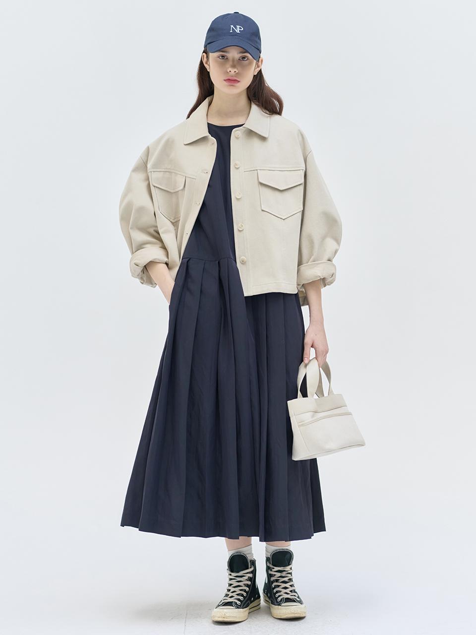 NILBY P 25SN Vintage Casual Crop Jacket [P/BE]