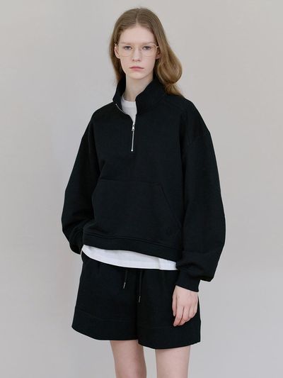 NILBY P 25SN Zip-up MTM Sweatshirt [BK]
