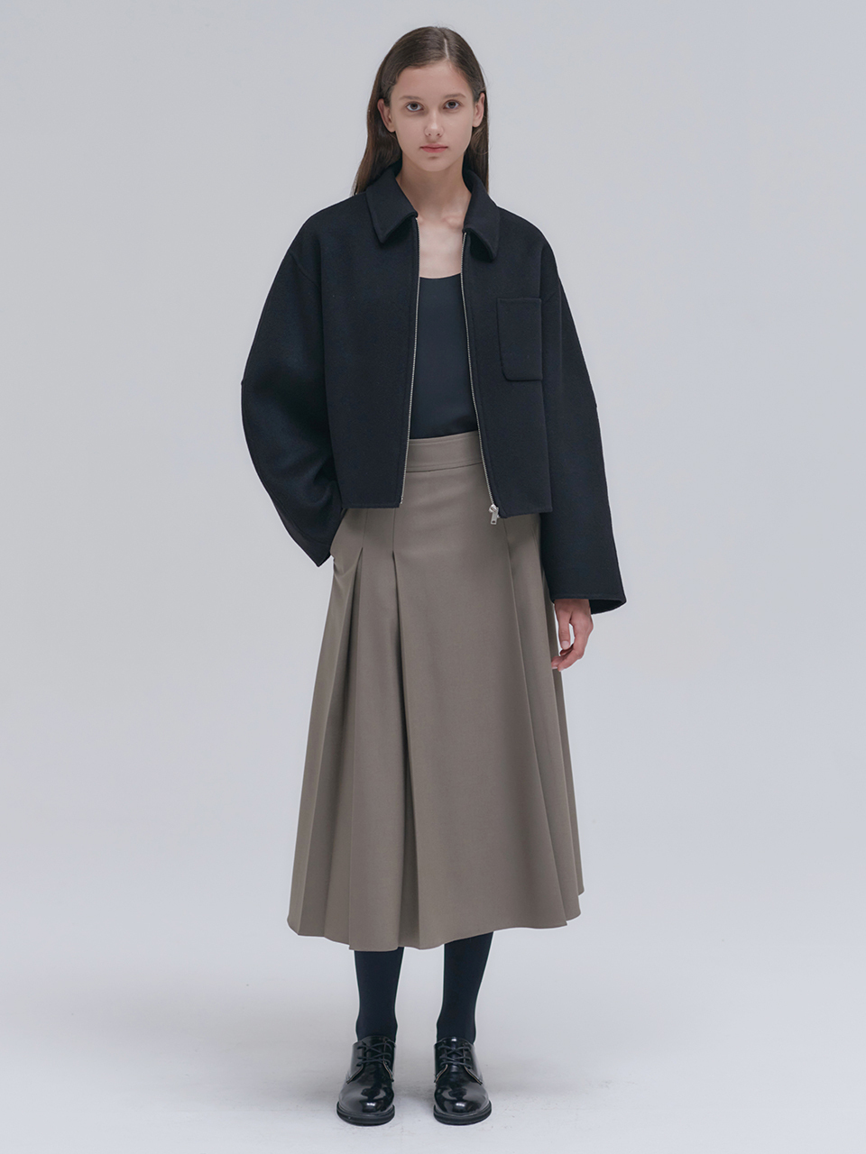 NILBY P Pleats Point Skirt_2 Colors