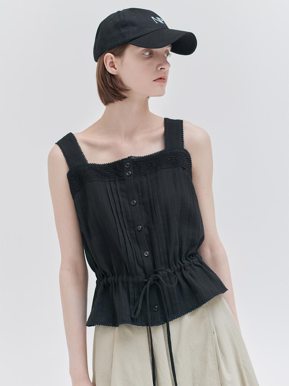 NILBY P Summer Pin Tuck Sleeveless Blouse