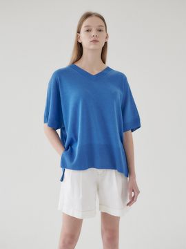 NILBY P Summer V-neck Pullover_Blue