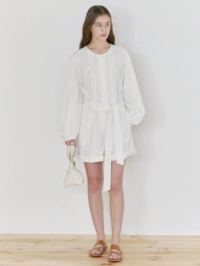 NILBY P Volume Pin-tuck Jumpsuit (25N) [WH/ST]