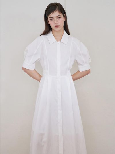 NILBY P Volume Shirt Dress_White