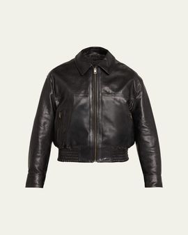Nili Lotan Aime Zipped Leather Bomber Jacket