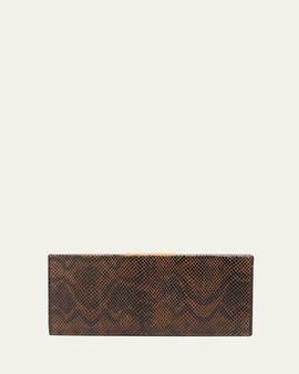 Nili Lotan Anjelica Snakeskin-Embossed Leather Clutch Bag