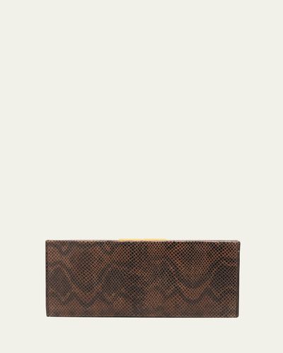 Nili Lotan Anjelica Snakeskin-Embossed Leather Clutch Bag