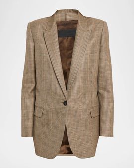 Nili Lotan Bethany Prince Of Wales Check Wool Straight-Leg Pants