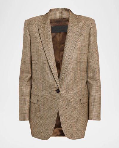 Nili Lotan Bethany Prince Of Wales Check Wool Straight-Leg Pants