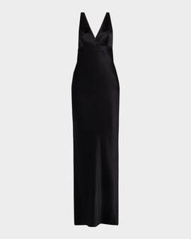 Nili Lotan Bionca Empire-Waist Sleeveless Silk Bias Maxi Dress