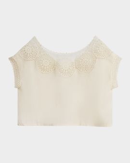 Nili Lotan Caila Embroidered Ramie Top
