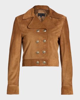 Nili Lotan Cassidy Double-Breasted Suede Jacket