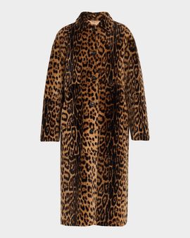 Nili Lotan Davelle Leopard-Print Lamb Shearling Coat