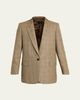 Nili Lotan Diane Check Wool Single-Breasted Blazer Jacket - 1