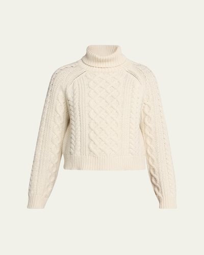 Nili Lotan Ezren Cable-Knit Wool Turtleneck Sweater