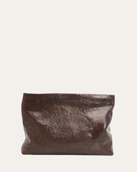 Nili Lotan Jerry Lizard-Embossed Leather Clutch Bag