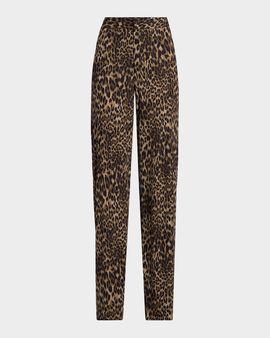 Nili Lotan Kiana Leopard Wide-Leg Pants