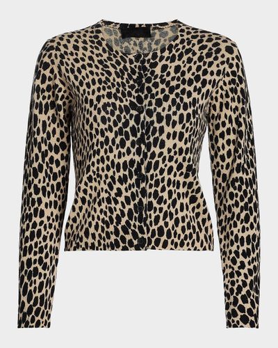 Nili Lotan Laevin Animal-Print Cashmere Cardigan
