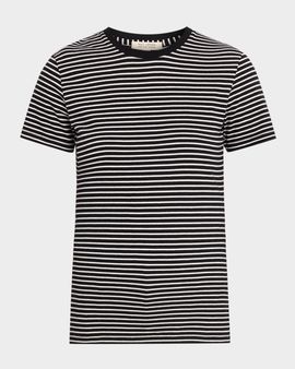 Nili Lotan Lana Striped Short-Sleeve Crewneck T-Shirt