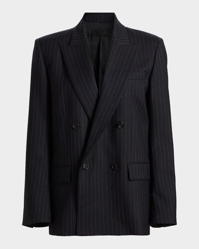 Nili Lotan Leston Pinstriped Stretch-Wool Blazer