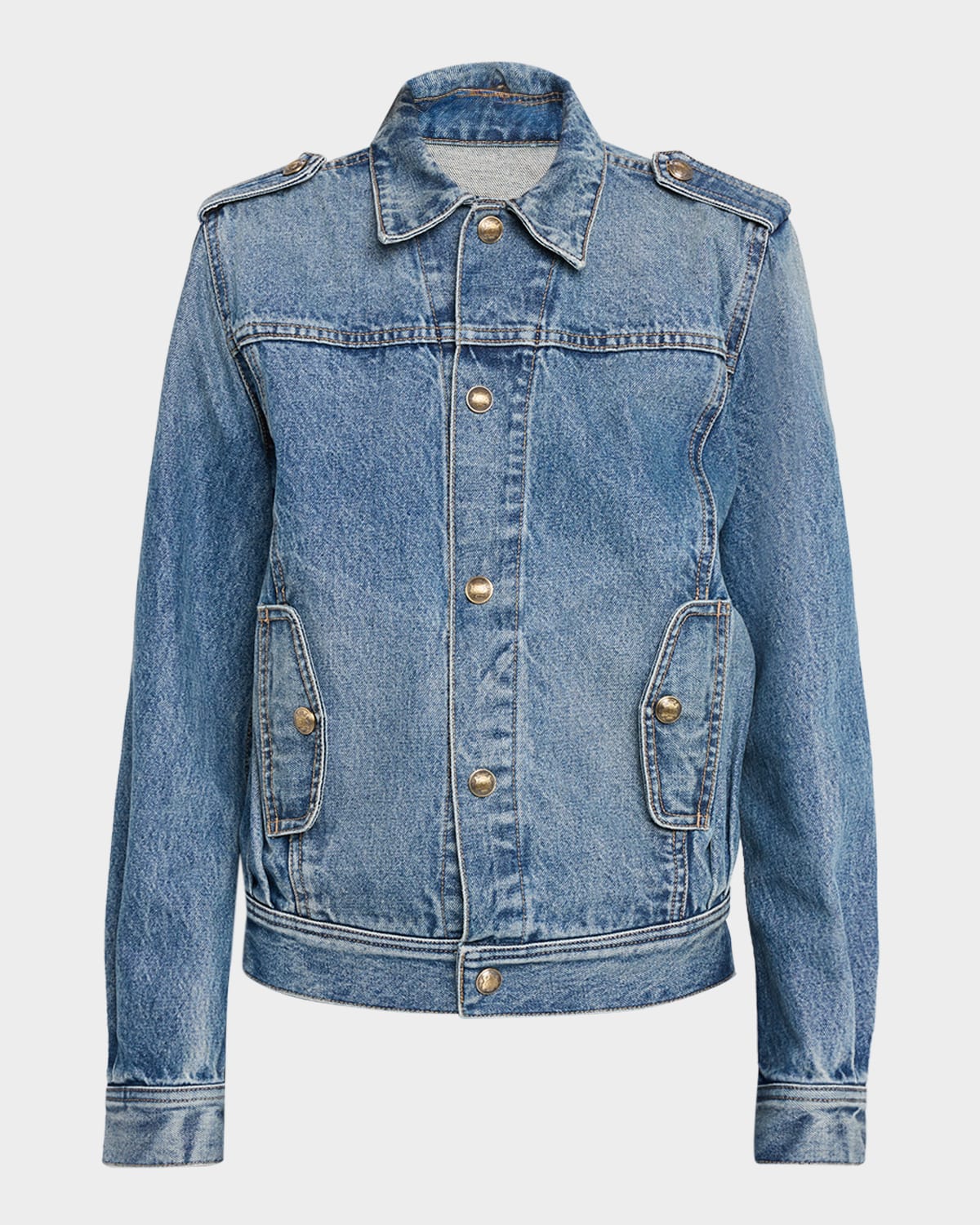 Nili Lotan Lorraine Acid-Washed Denim Jacket